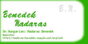 benedek madaras business card